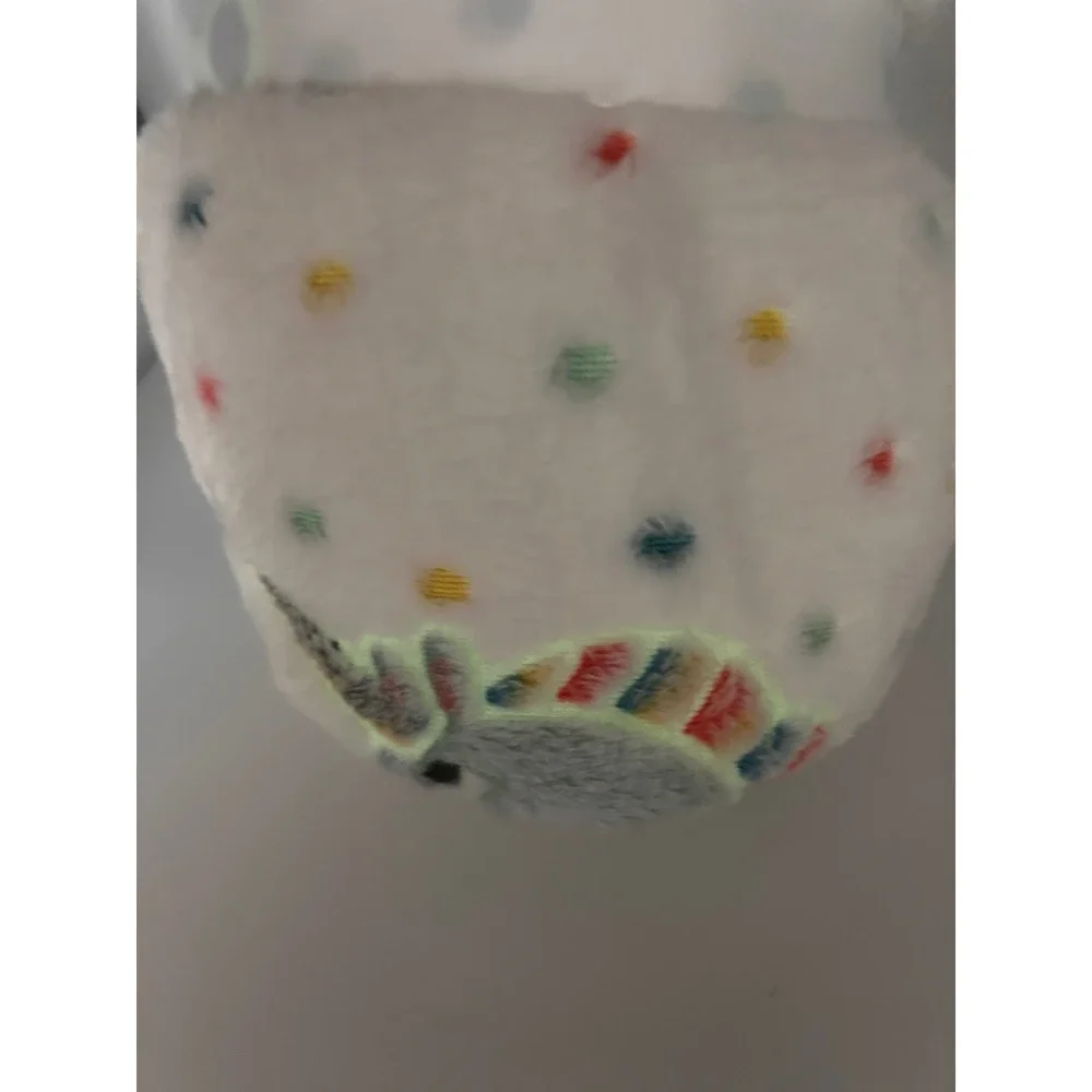 Glow in the Dark unicorn Plush Throw Blanket White Polka Dot Soft Fleece Kids